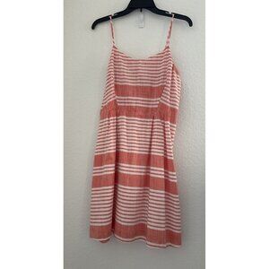 Old Navy Womens‎ Dress M Peach Stripes Cotton Vacation Beachy Summer Resortwear